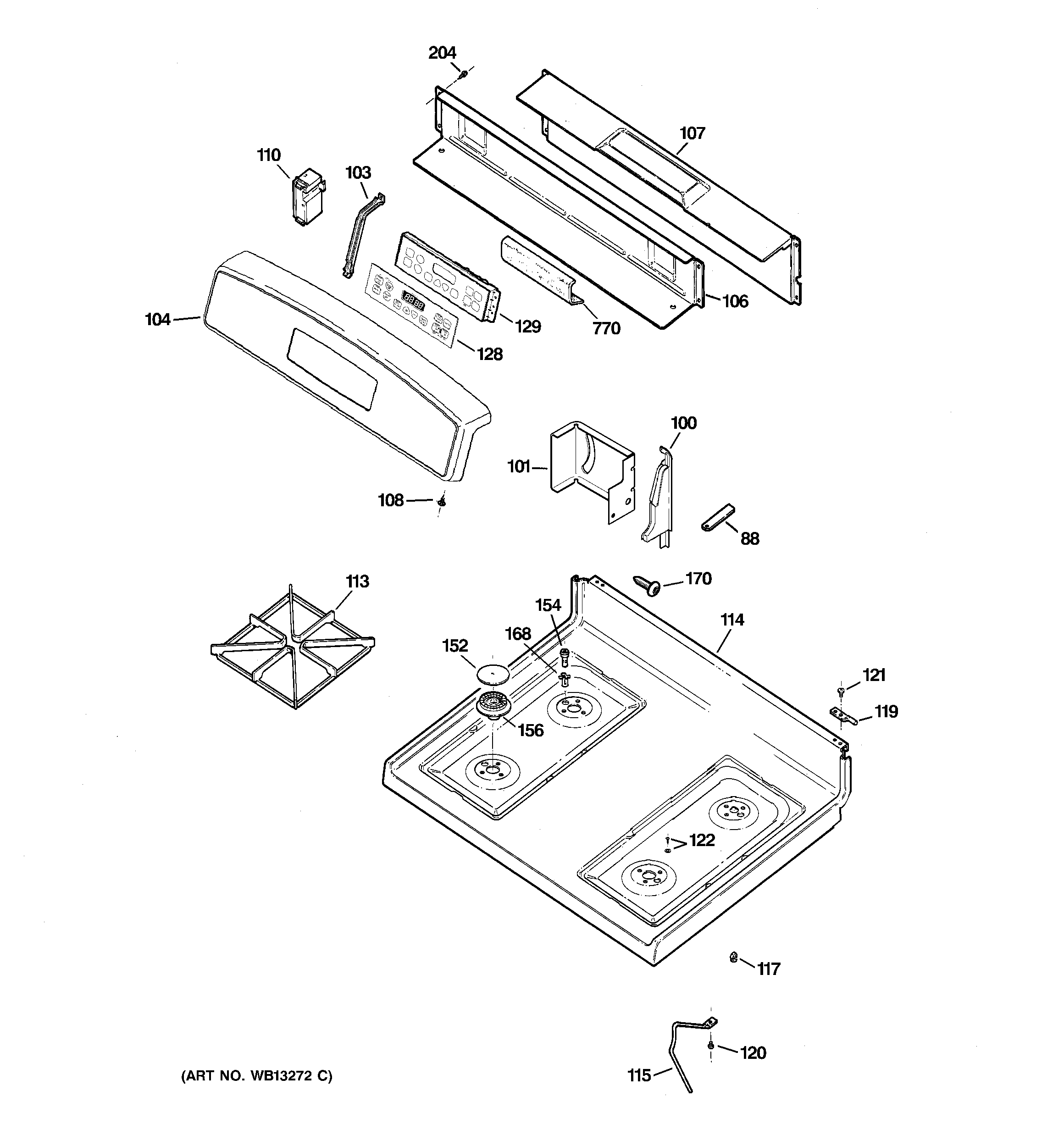 CONTROL PANEL & COOKTOP