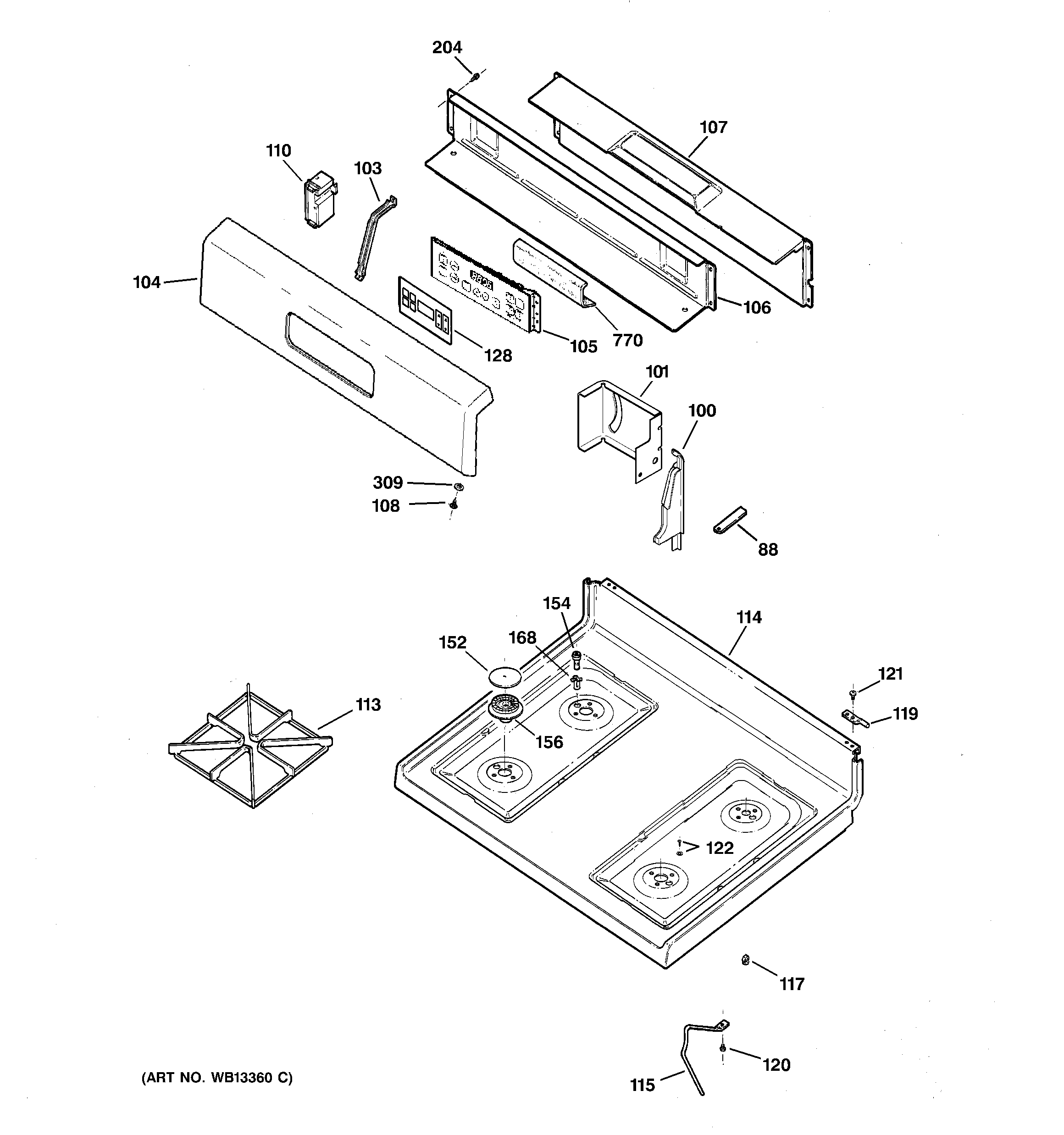 CONTROL PANEL & COOKTOP