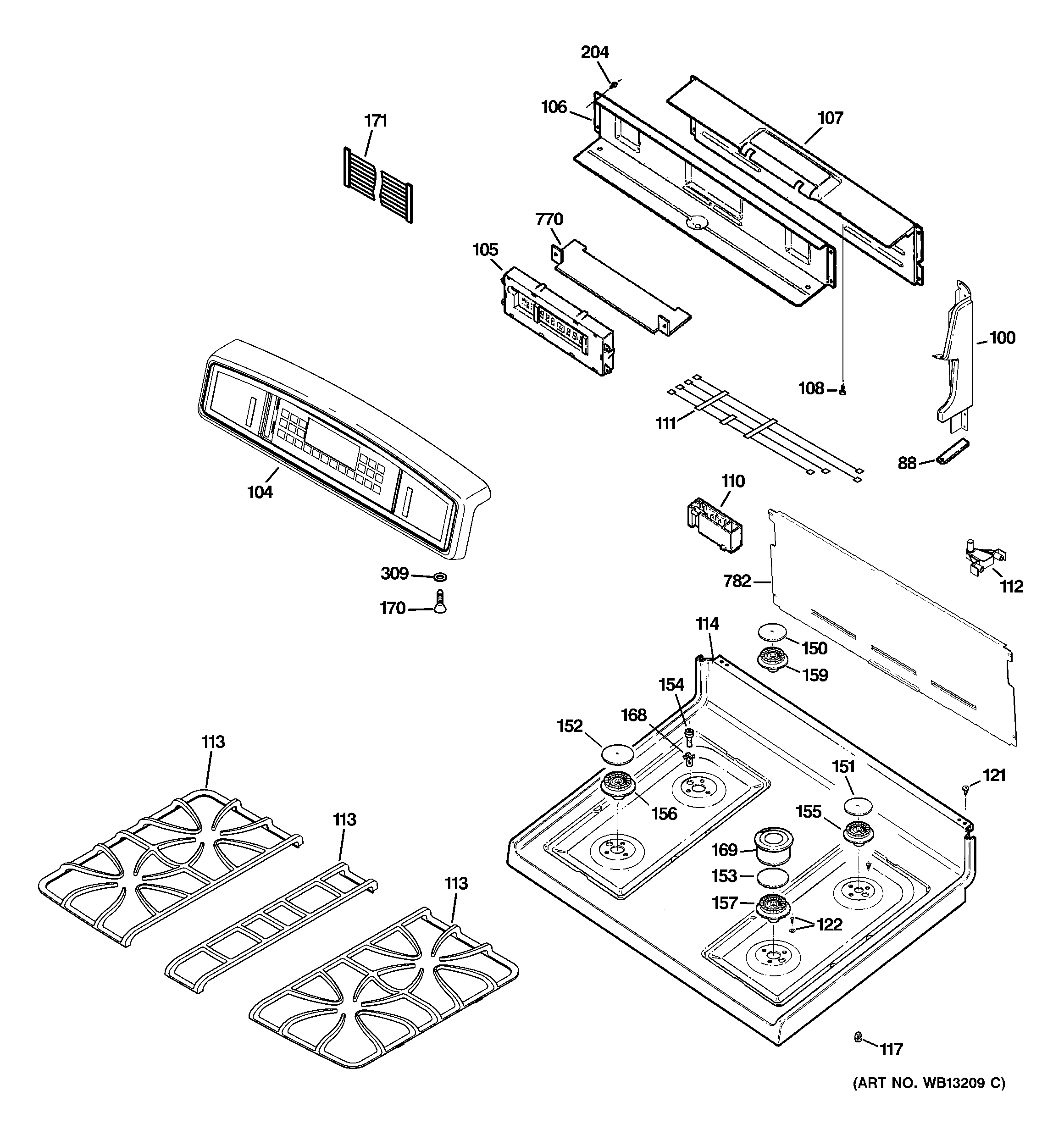 Conrol panel & cooktop