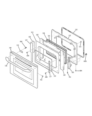 Lower oven door
