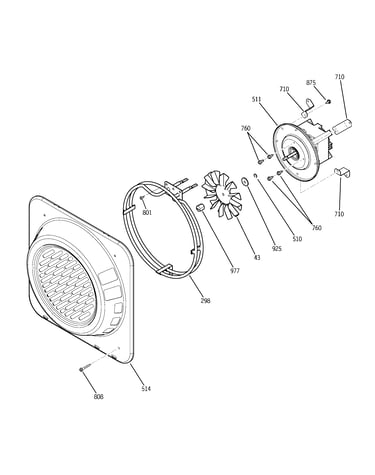 Upper oven convection fan