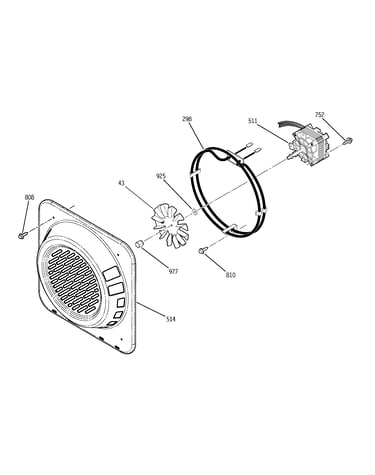 Lower oven convection fan