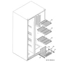 GE DSS25KGRABB freezer shelves diagram