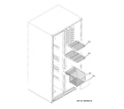 GE GSC21KGRBBB freezer shelves diagram