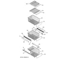 GE PWT26SGPBKSS freezer shelves diagram