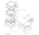 GE PWT26SGPBKSS fresh food shelves diagram