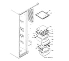 GE GSS25YBSAWW fresh food shelves diagram