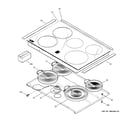 GE JCSP47BF5BB cooktop diagram