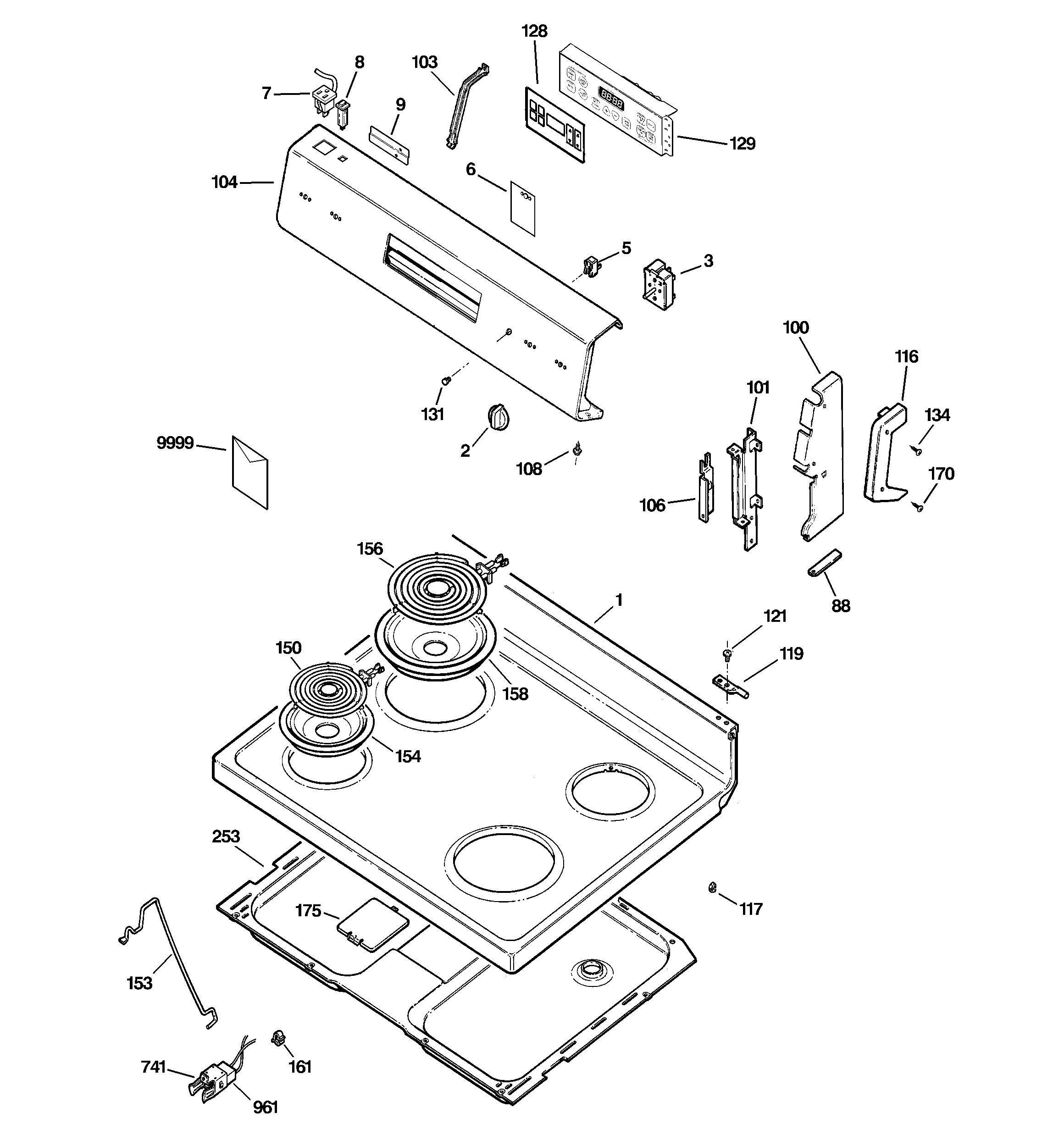 CONTROL PANEL & COOKTOP