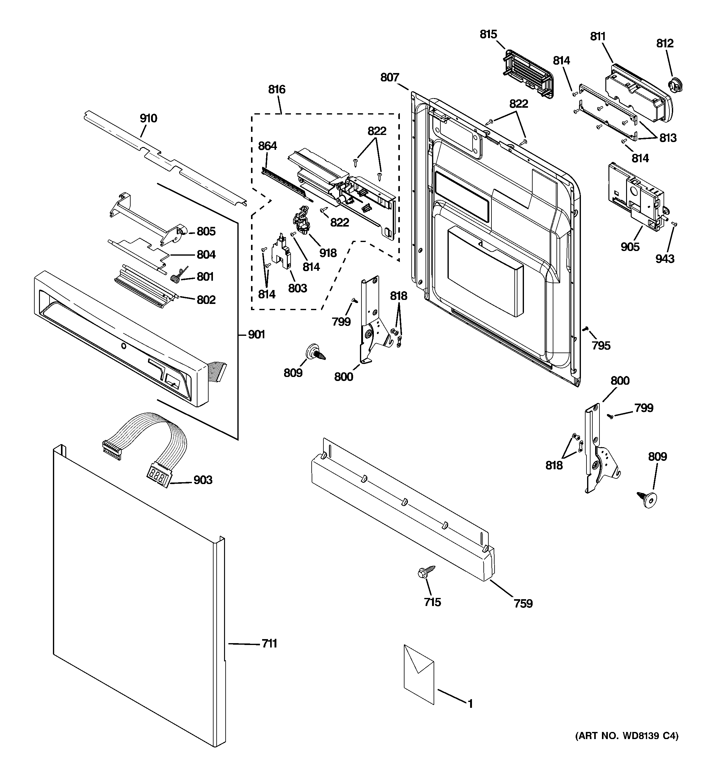 Escutcheon & door assembly