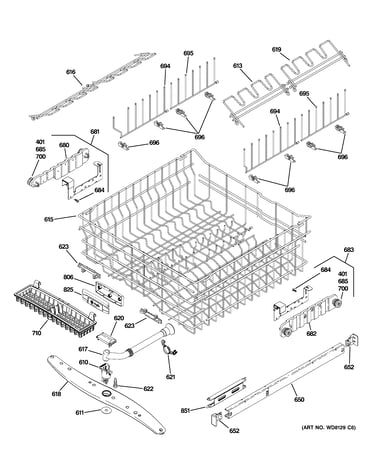 Upper rack assembly
