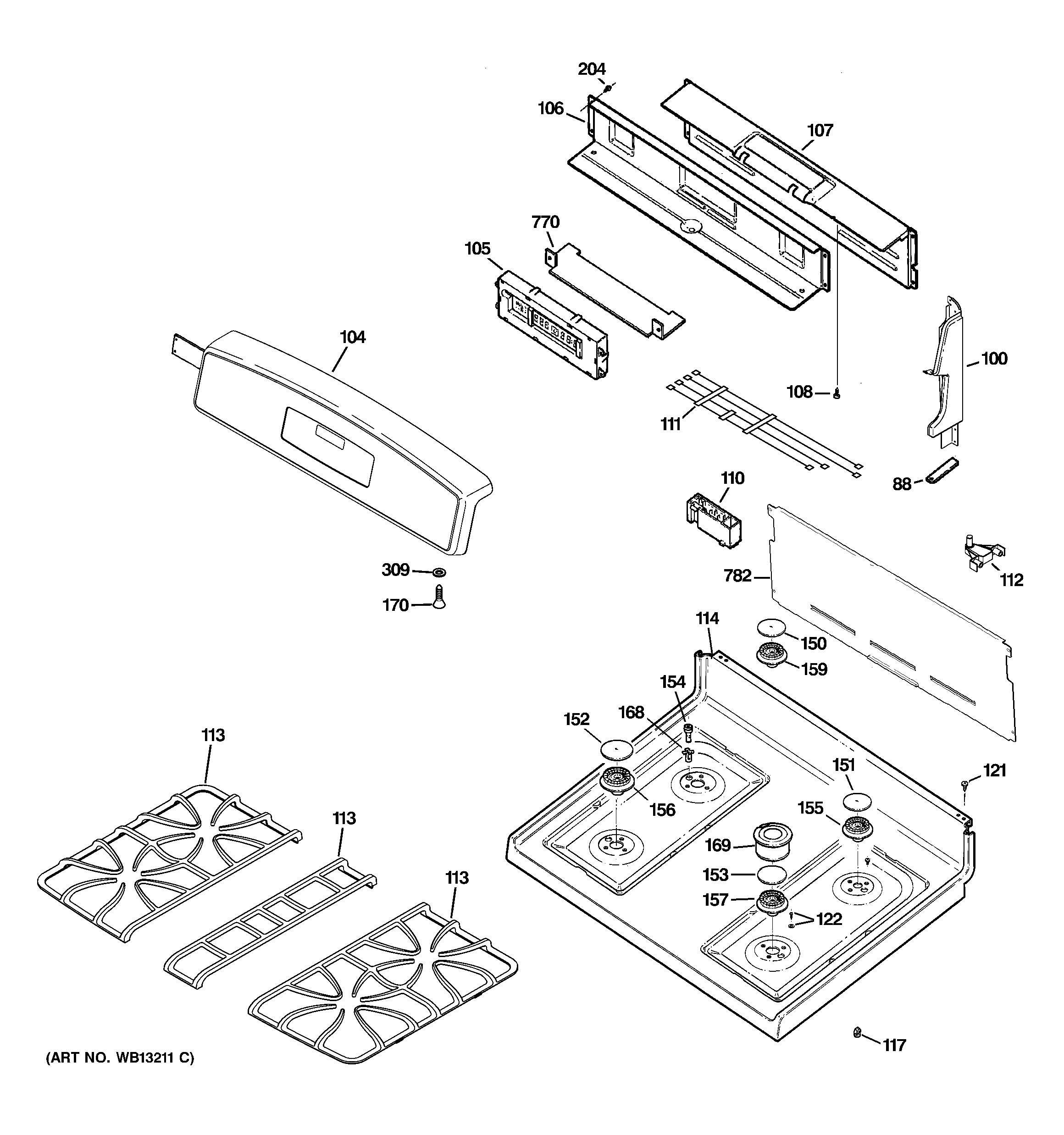 CONTROL PANEL & COOKTOP