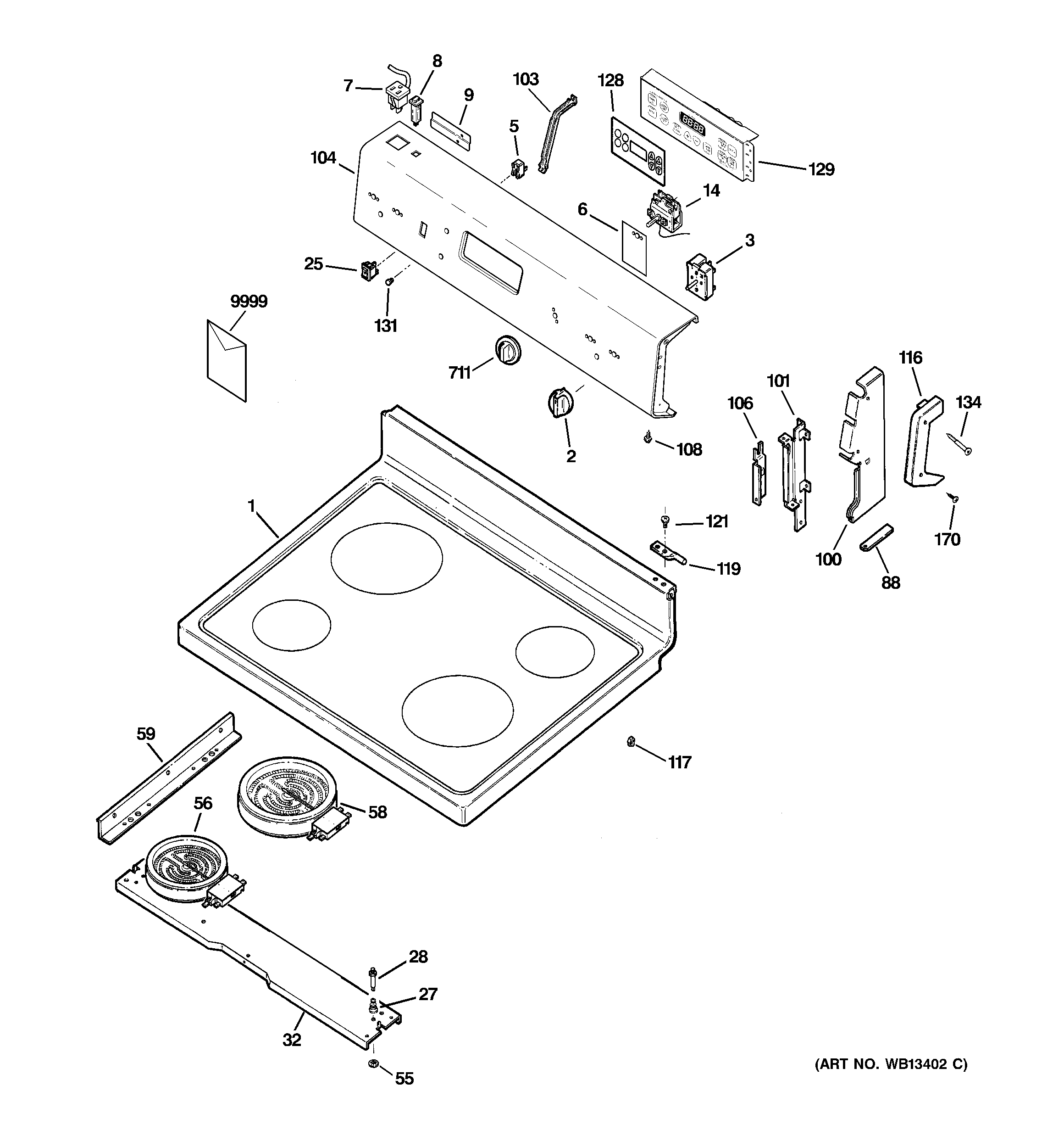 CONTROL PANEL & COOKTOP