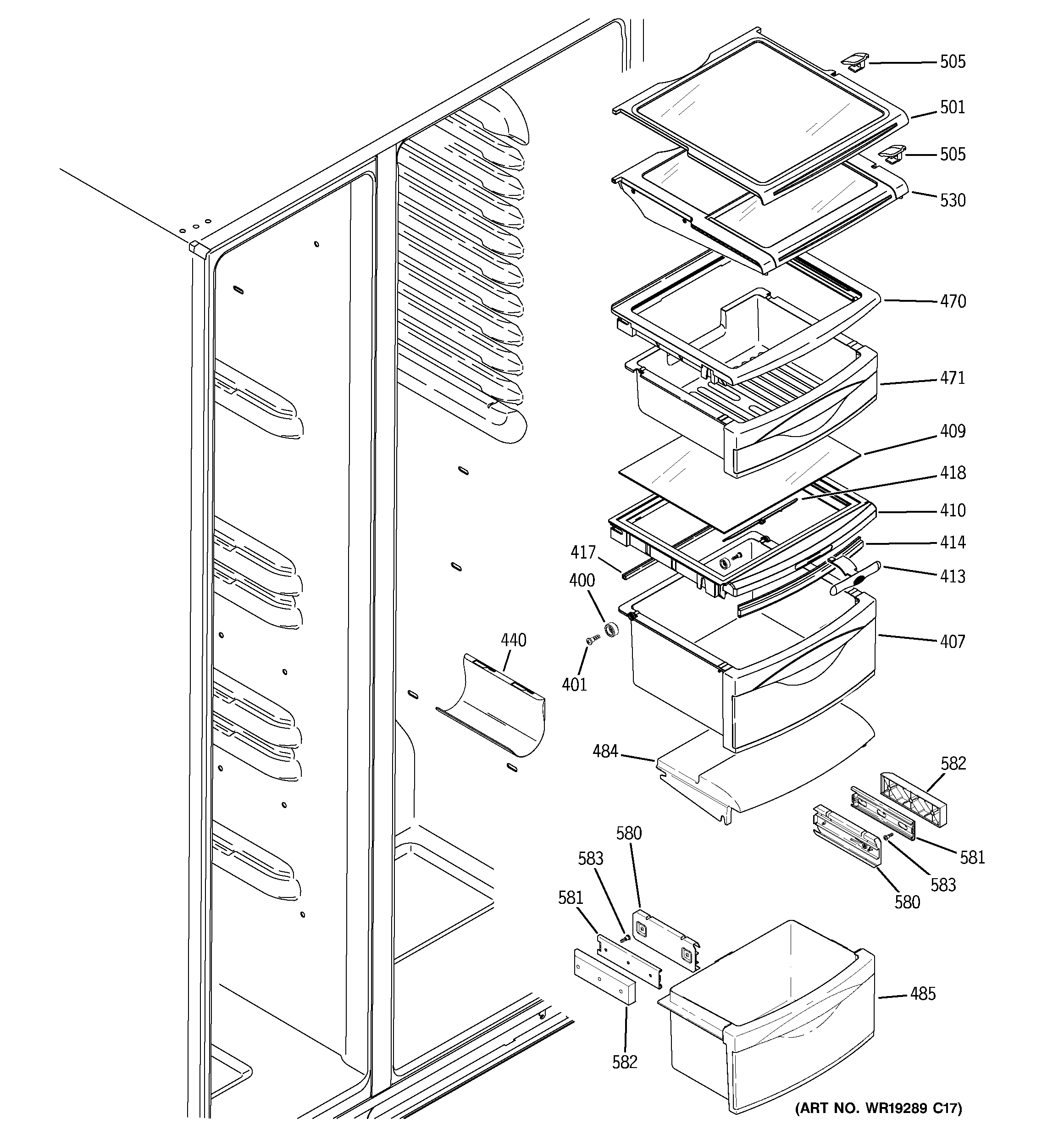 Fresh food shelves
