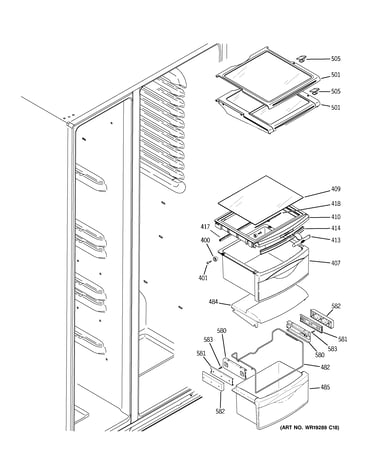 Fresh food shelves