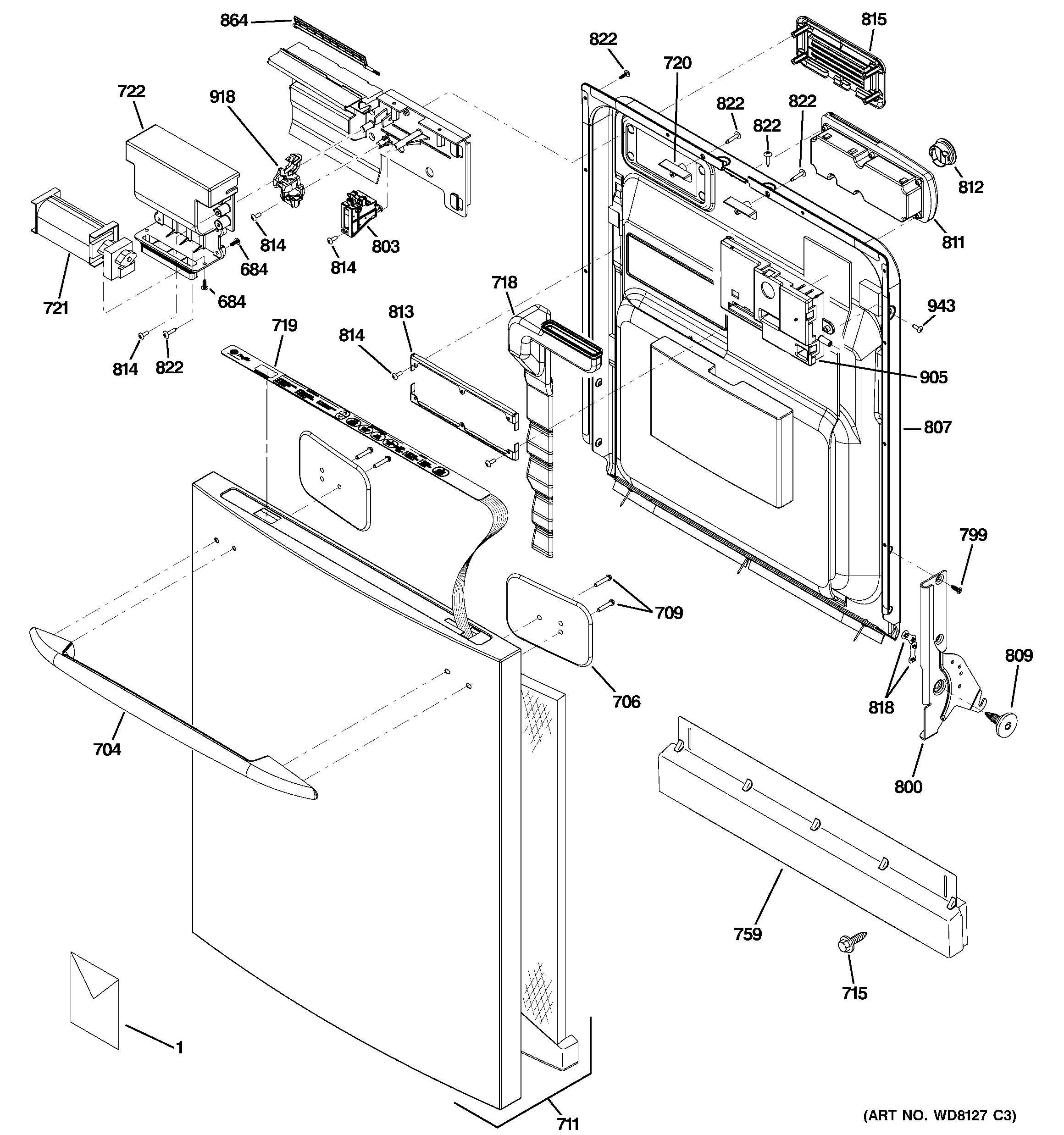 Escutcheon & door assembly