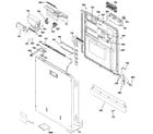 GE PDW9700J03II escutcheon & door assembly diagram