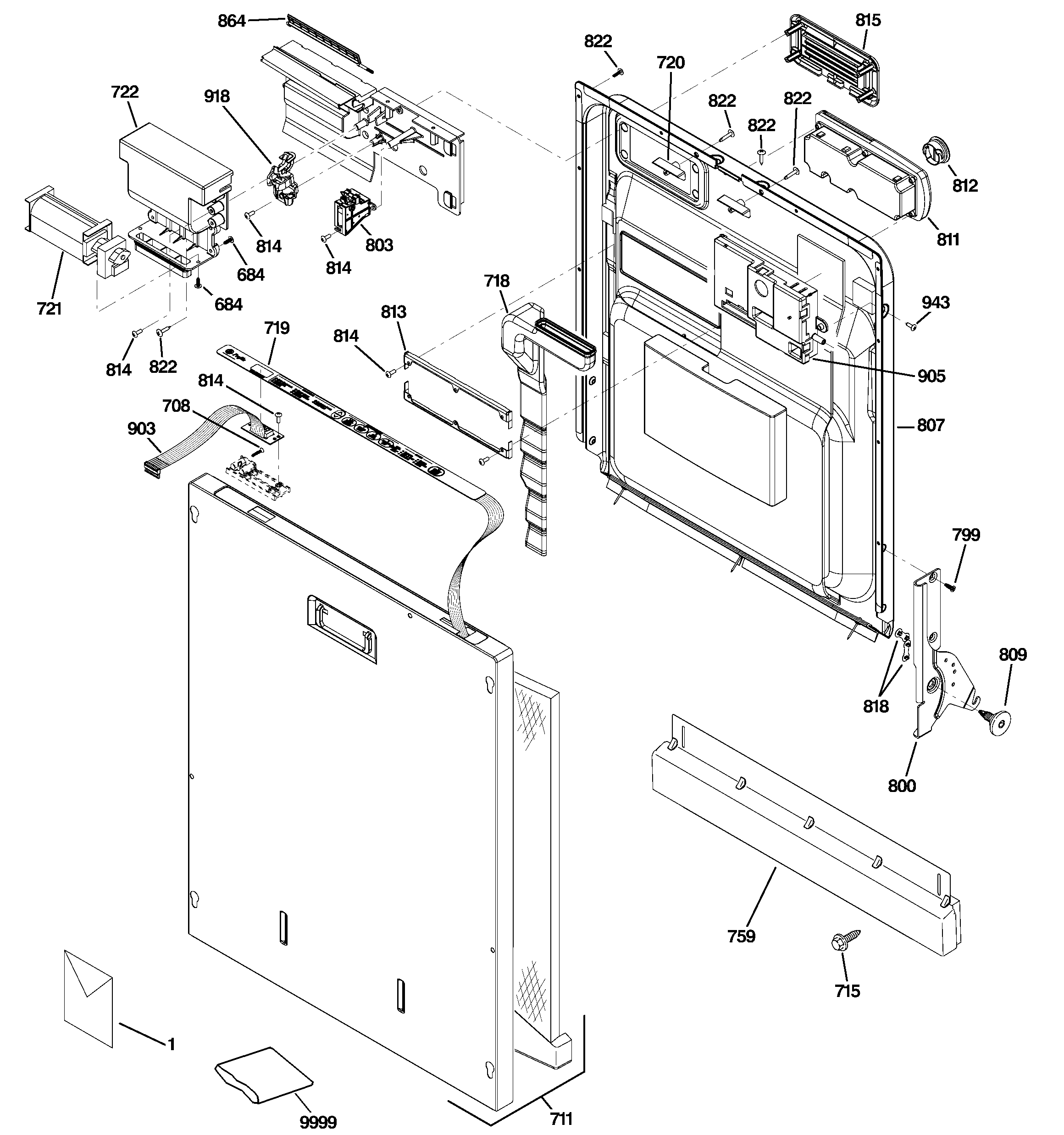 Escutcheon & door assembly