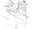 GE PDW9800J03WW escutcheon & door assembly diagram