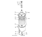 GE WSM2420D1CC agitator, basket & tub parts diagram