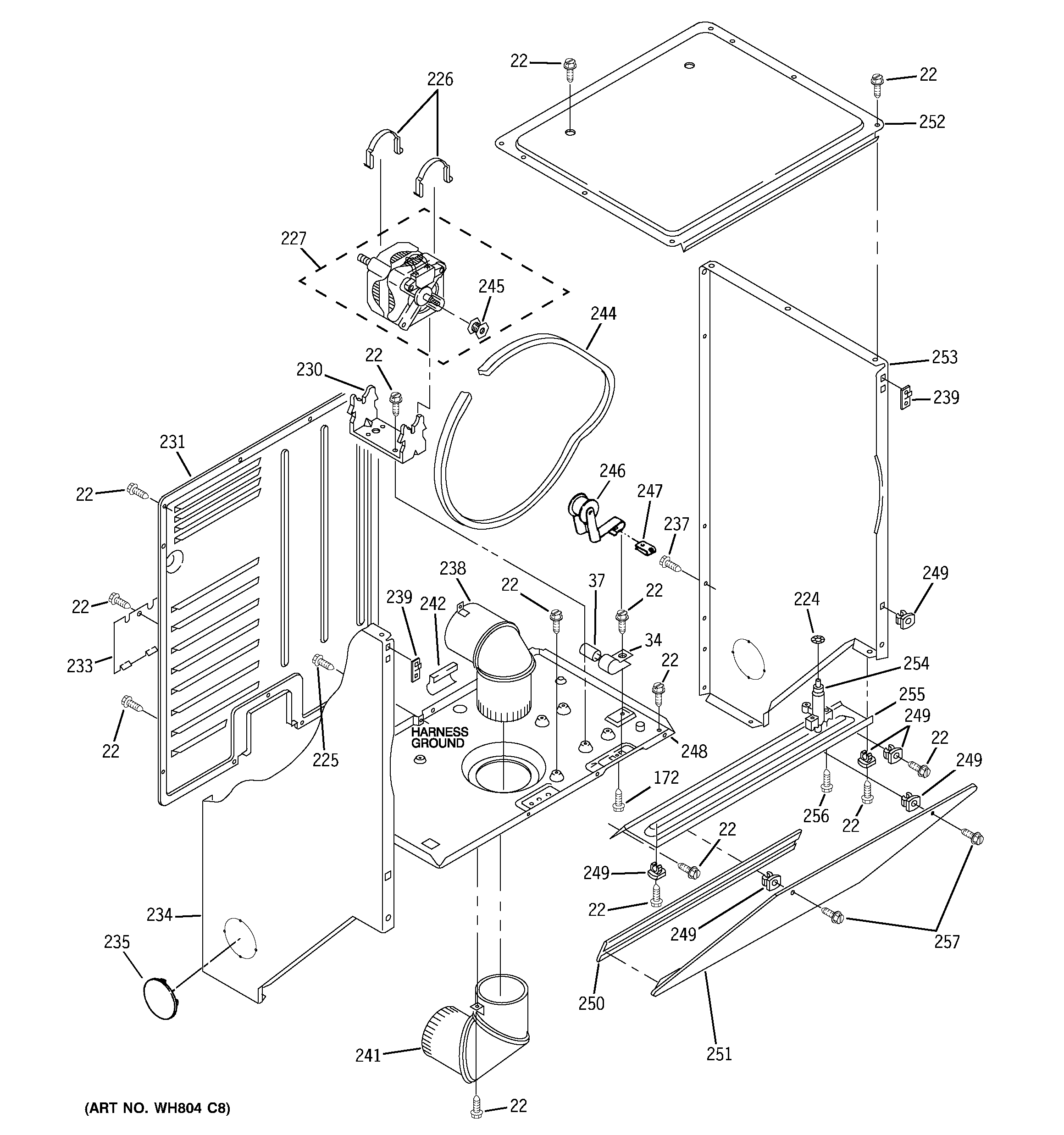 Dryer cabinet & motor