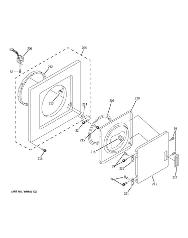 Dryer front panel & door