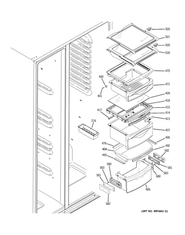 Fresh food shelves
