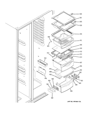 Fresh food shelves