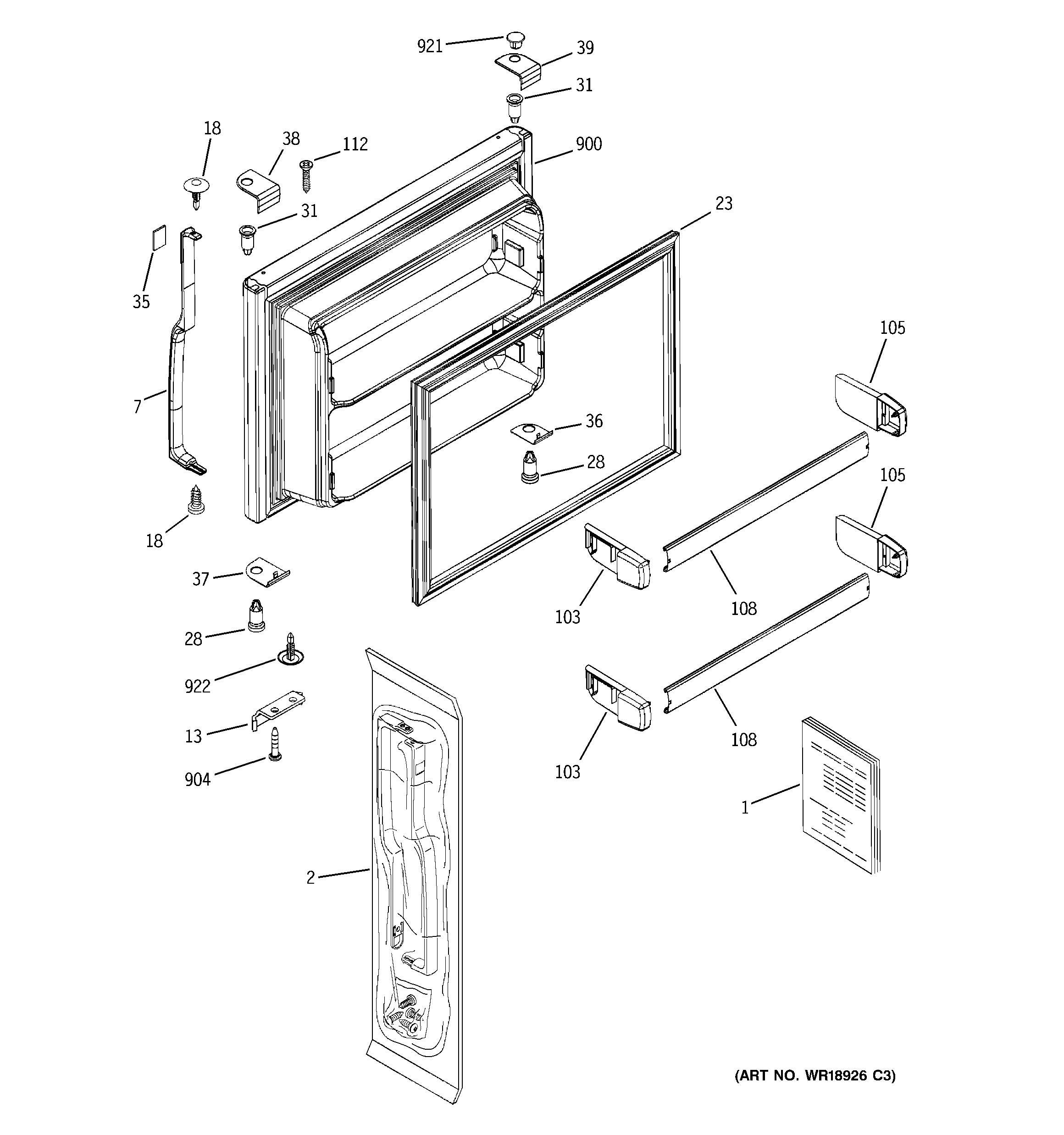 Freezer door