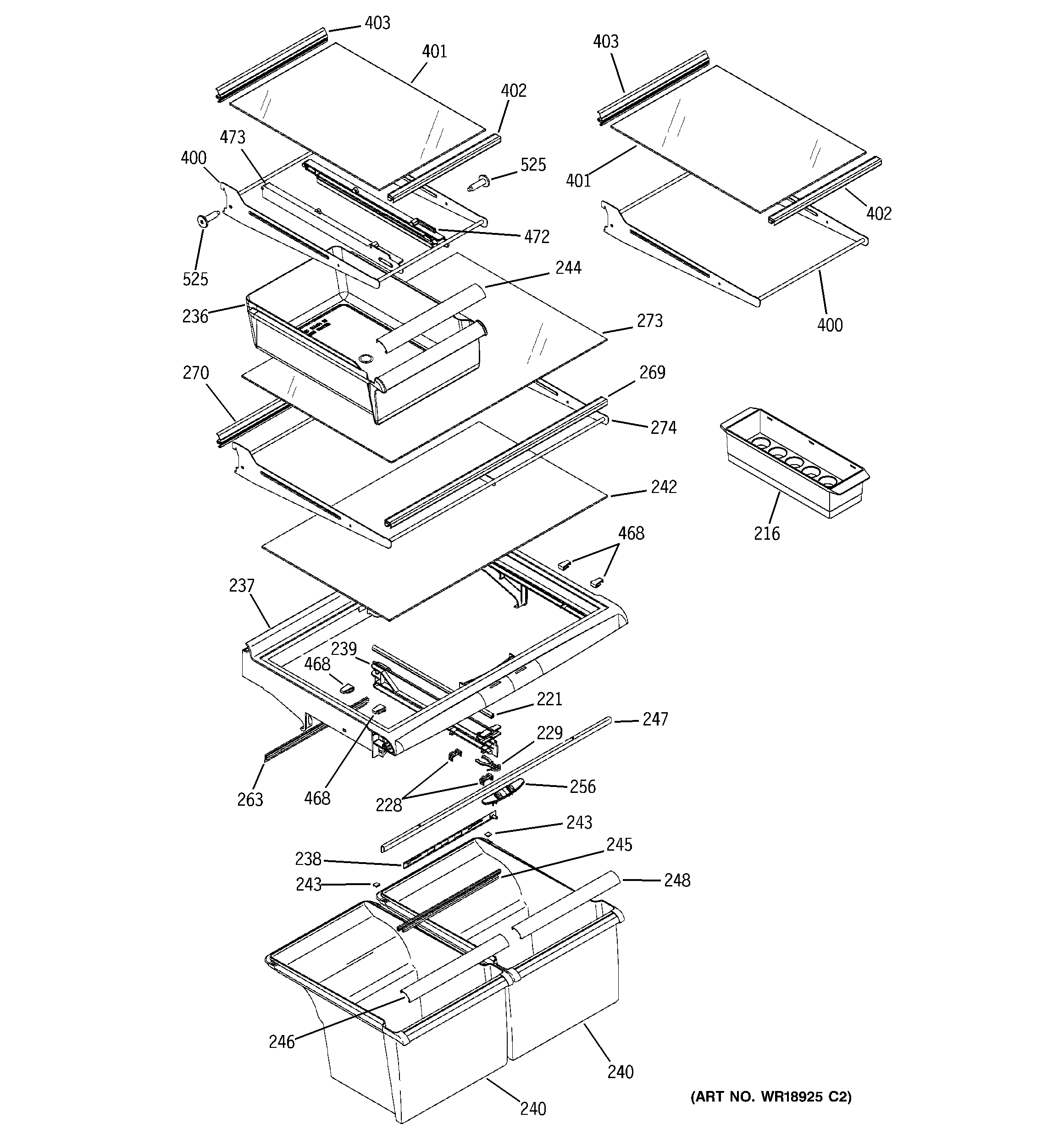 Freezer shelves