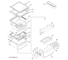 GE PSG25NGSAFBB fresh food shelves diagram