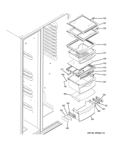 Fresh food shelves