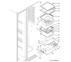 GE GSC23LSRCSS fresh food shelves diagram