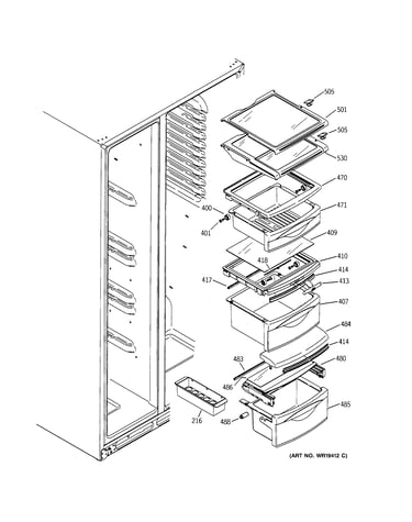 Fresh food shelves