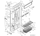 GE ZICS360NRBLH freezer section, trim & components diagram