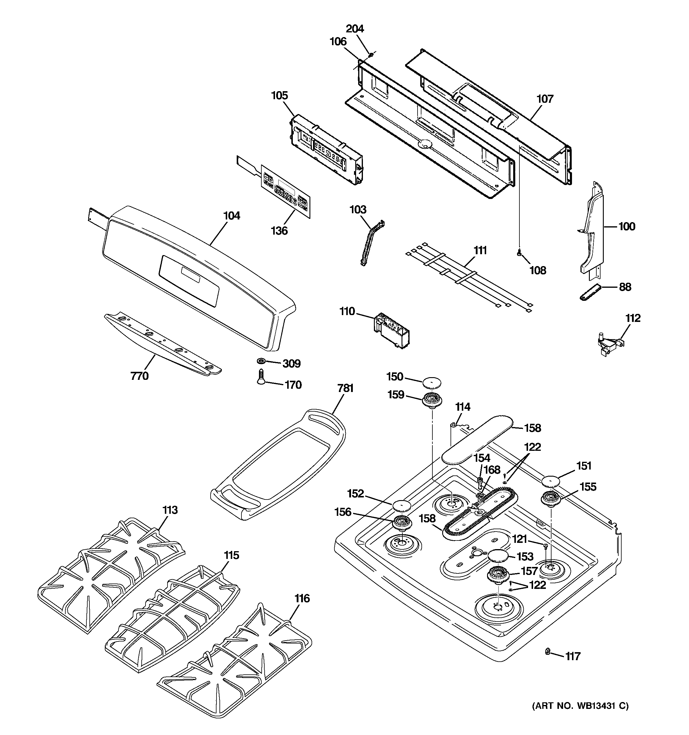 CONTROL PANEL & COOKTOP