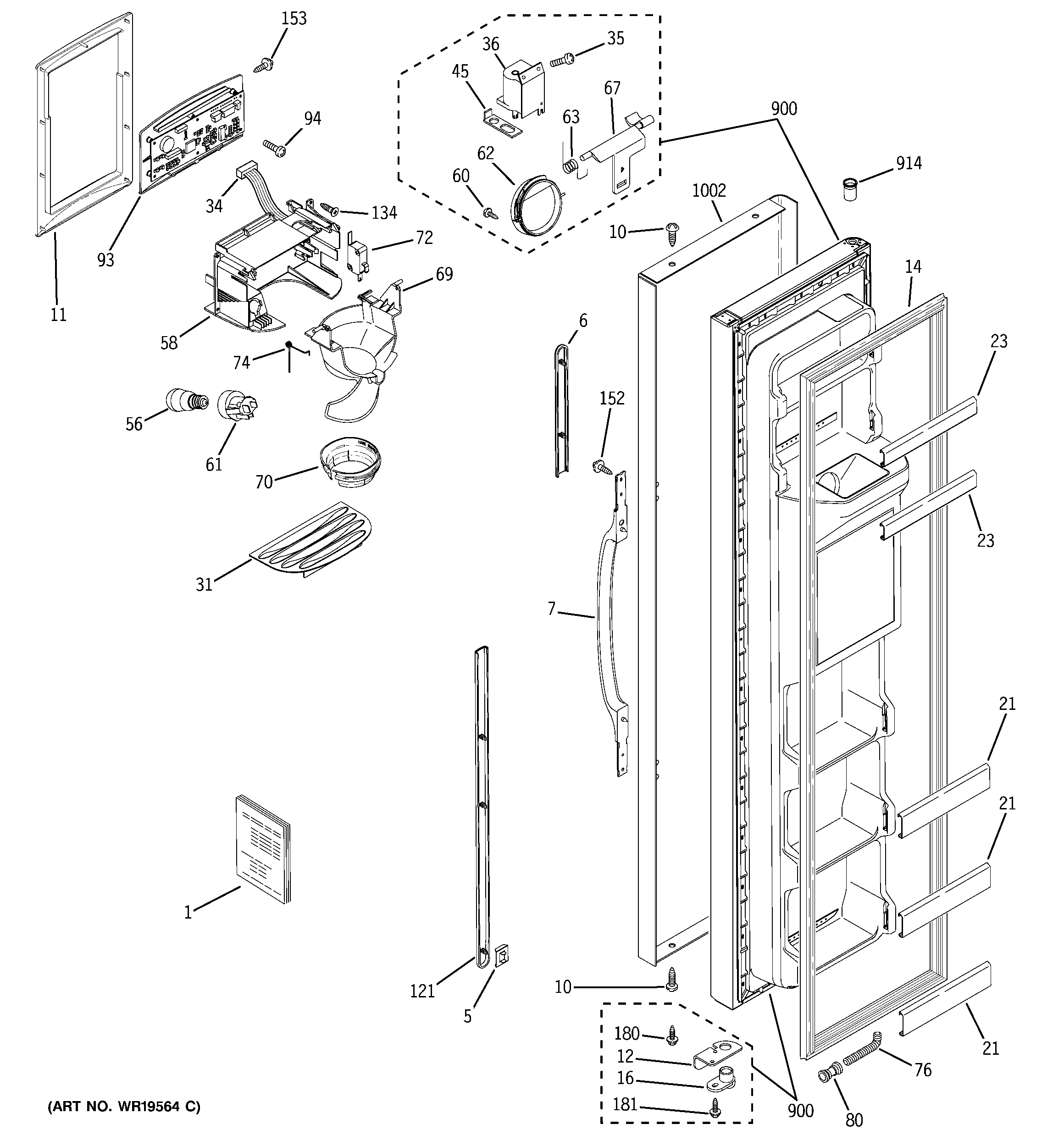 Freezer door