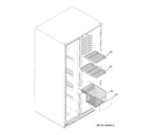 GE GCR23UDPCWW freezer shelves diagram