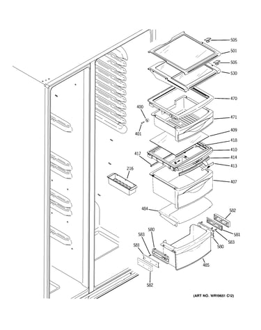 Fresh food shelves