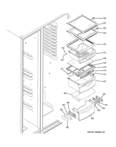 Fresh food shelves