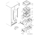 GE GSH25SGRESS fresh food shelves diagram