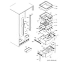 GE GSL22WGPHBS fresh food shelves diagram