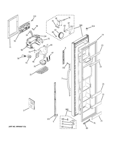 Freezer door