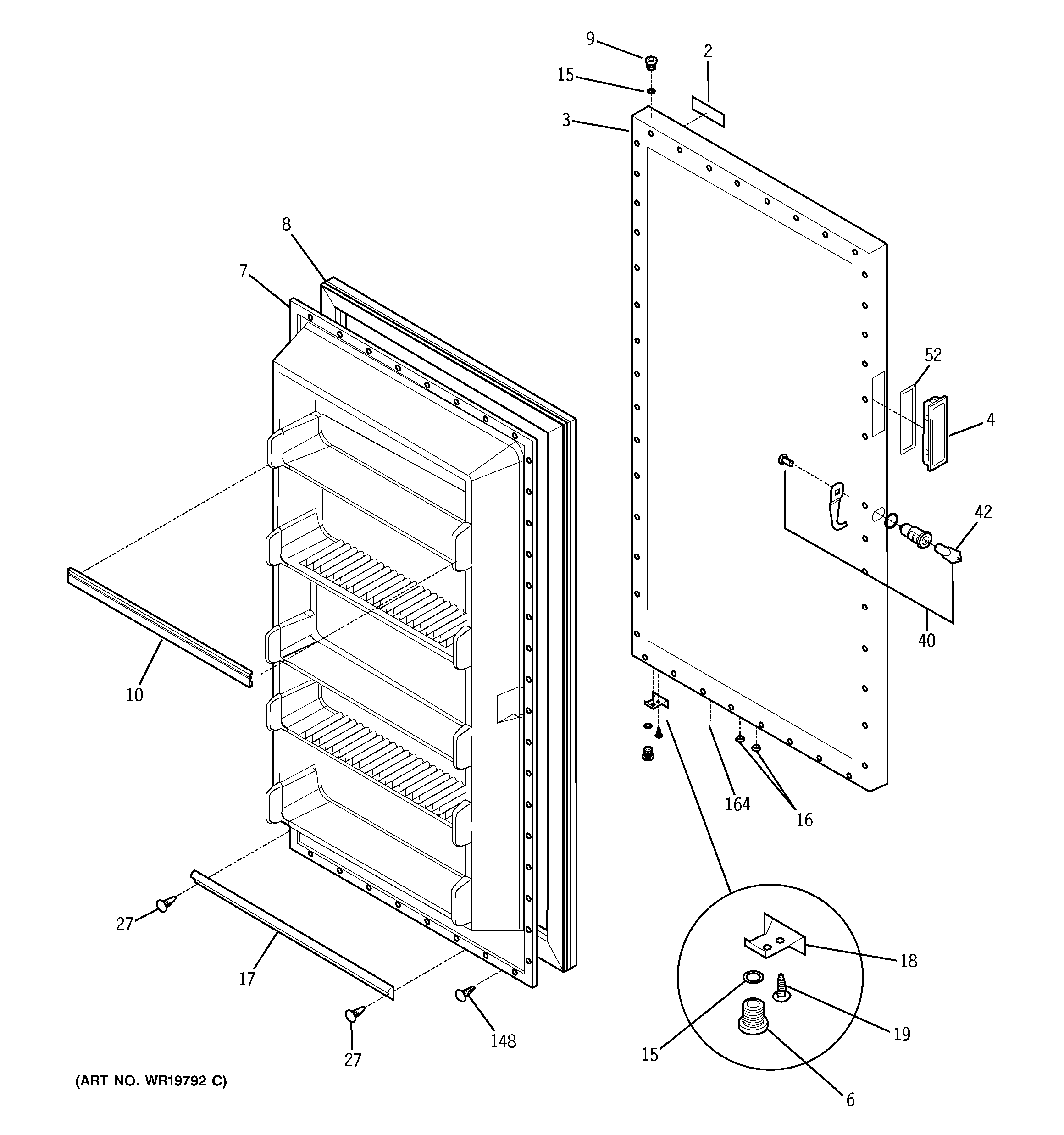 Freezer door