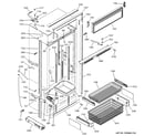 GE ZICS360NMALH freezer section, trim & components diagram