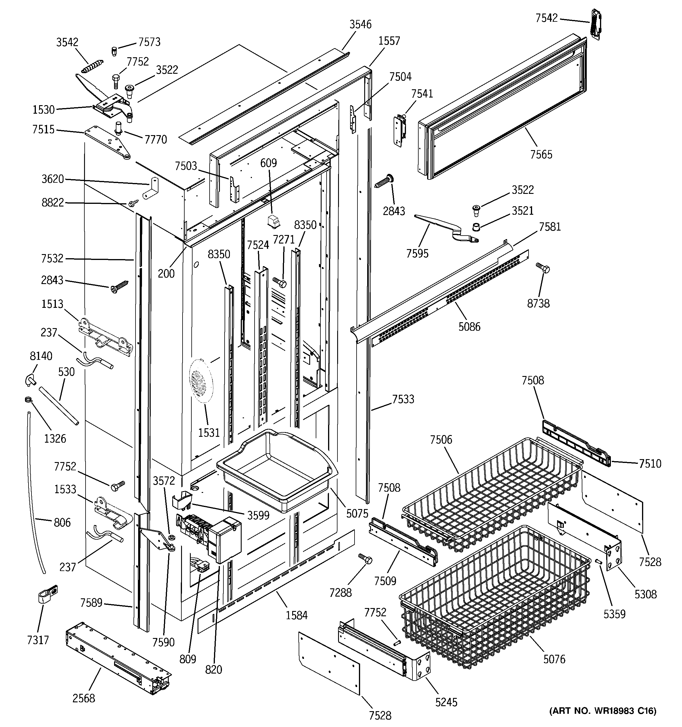 Freezer section, trim & components