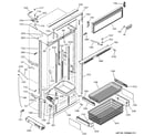 GE ZICS360NMBLH freezer section, trim & components diagram
