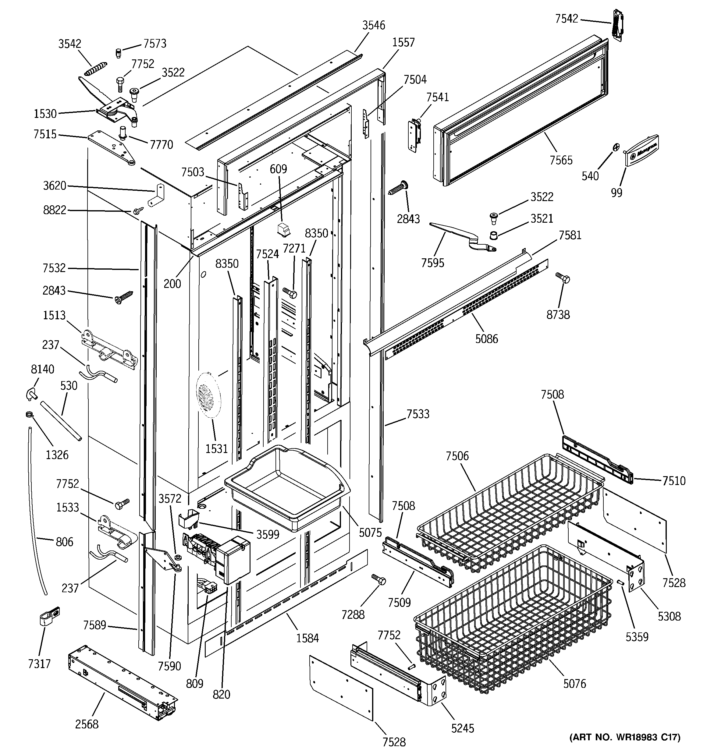 Freezer section, trim & components