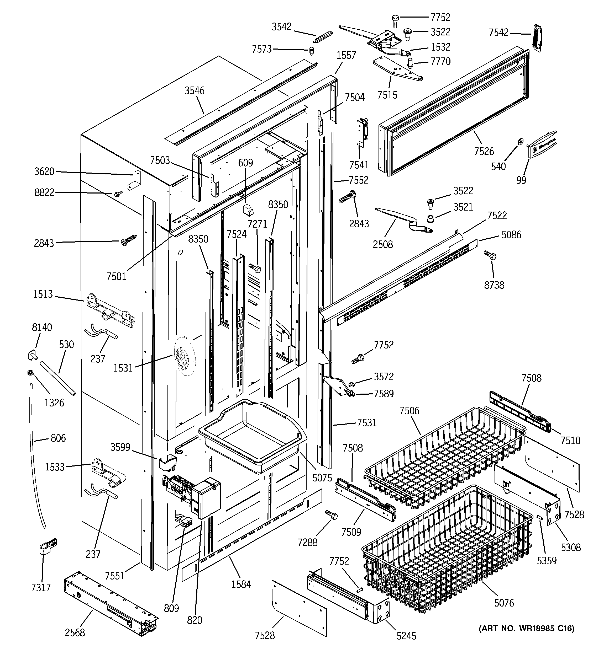 Freezer section, trim & components