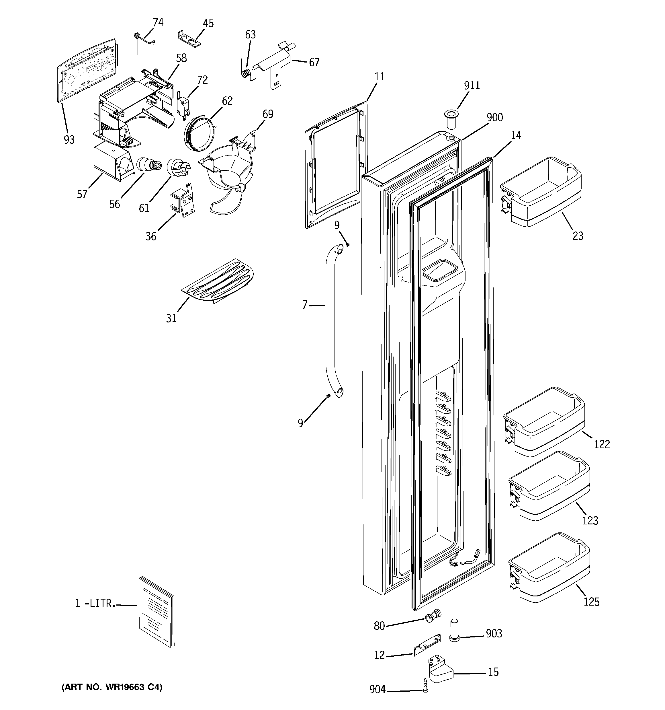 Freezer door